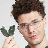 clip-on eyewear, magnetic sunglasses, minimal clip-on glasses, premium optical frames, prescription glasses, modern eyewear, designer eyewear, contemporary eyewear, lightweight eyewear, luxury minimal eyewear