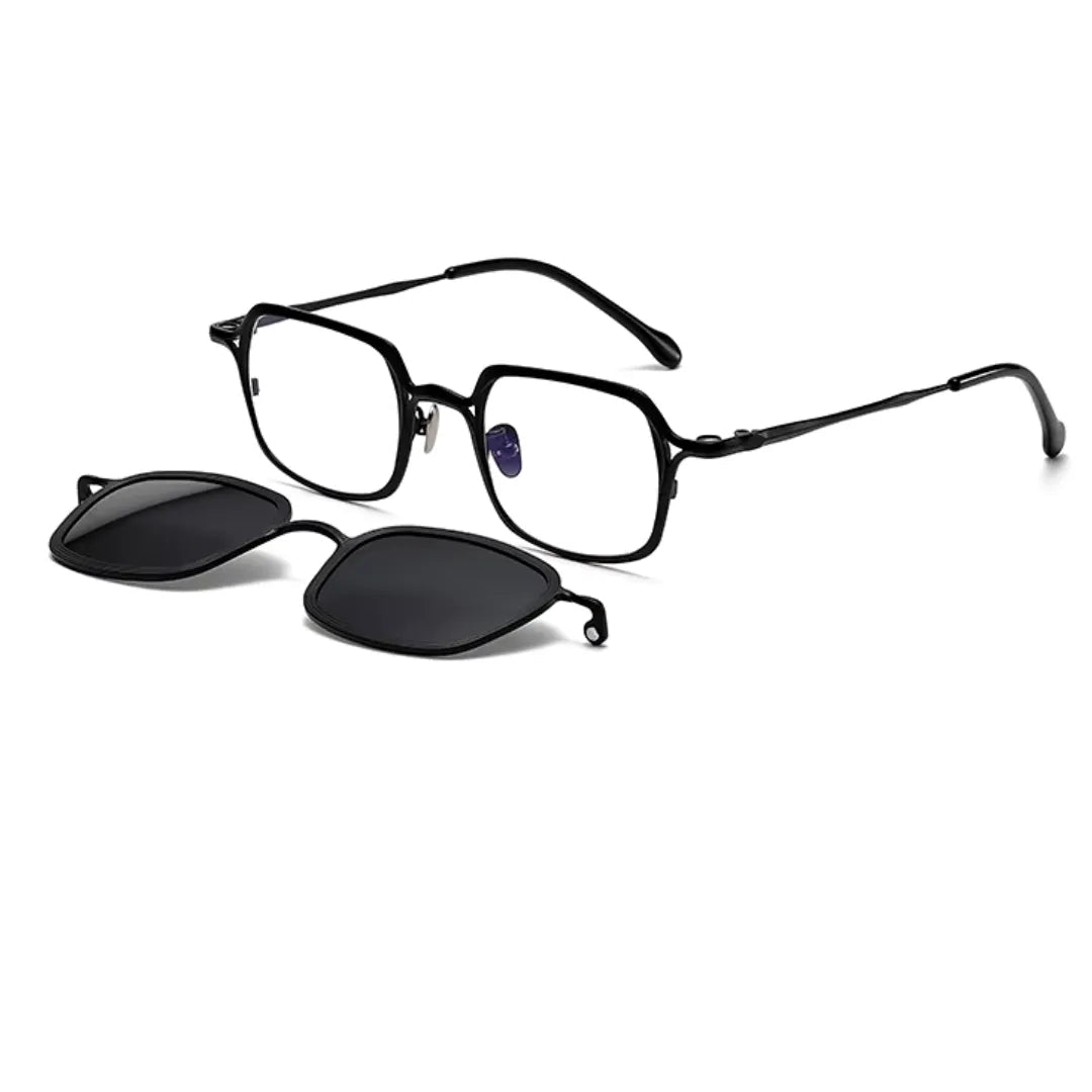 clip-on eyewear, magnetic sunglasses, minimal clip-on glasses, premium optical frames, prescription glasses, modern eyewear, designer eyewear, contemporary eyewear, lightweight eyewear, luxury minimal eyewear