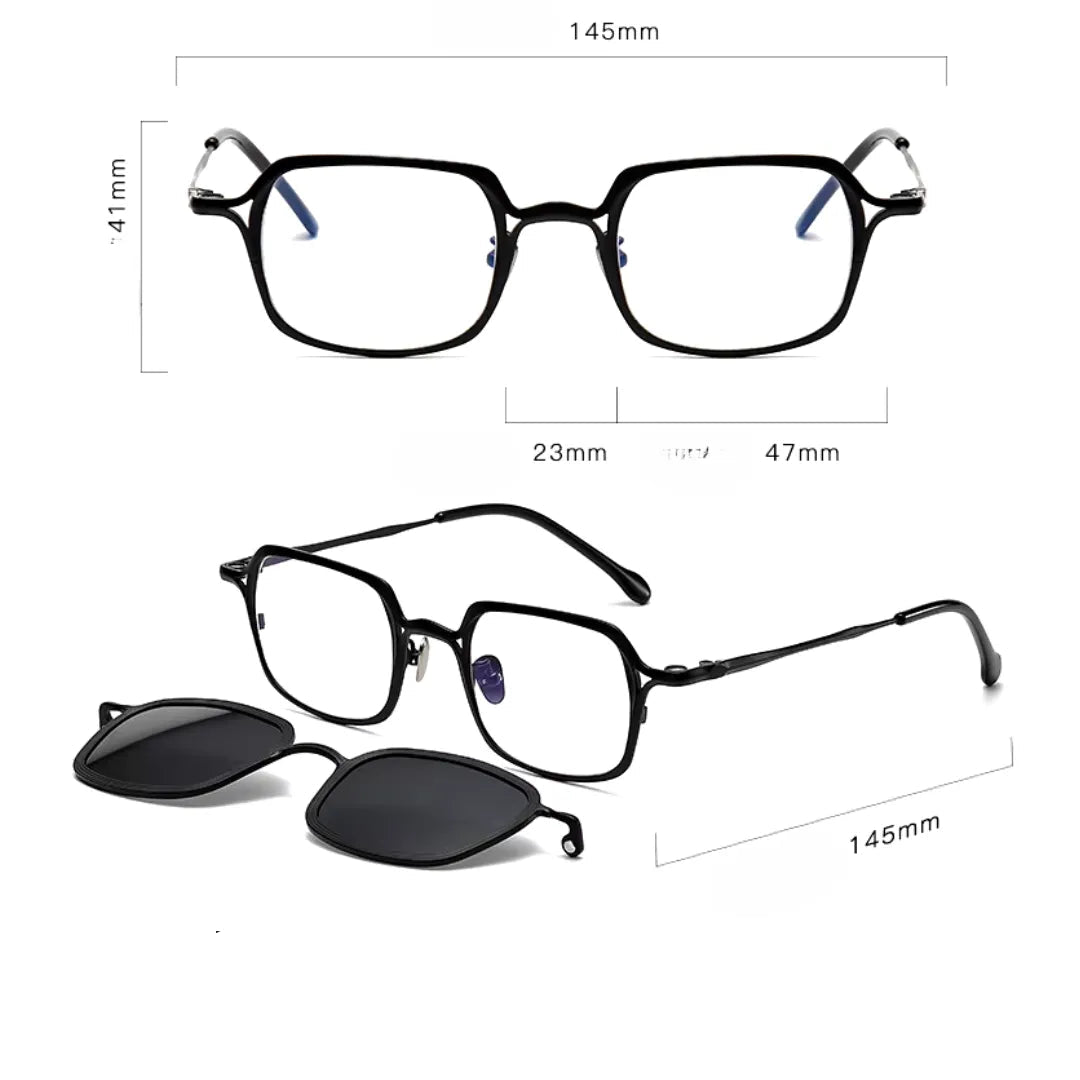 clip-on eyewear, magnetic sunglasses, minimal clip-on glasses, premium optical frames, prescription glasses, modern eyewear, designer eyewear, contemporary eyewear, lightweight eyewear, luxury minimal eyewear