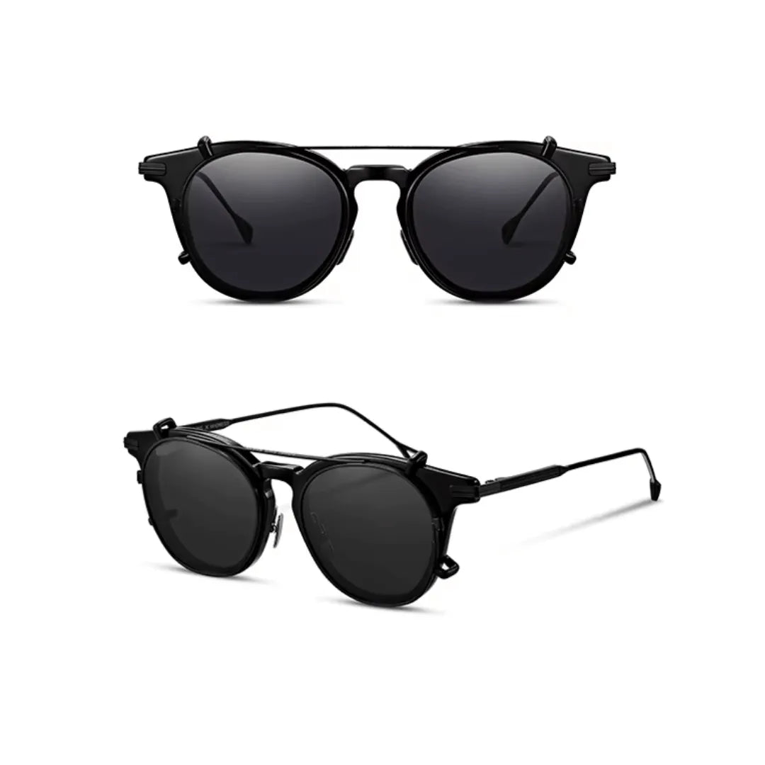 clip-on eyewear, magnetic sunglasses, minimal clip-on glasses, premium optical frames, prescription glasses, modern eyewear, designer eyewear, contemporary eyewear, lightweight eyewear, luxury minimal eyewear