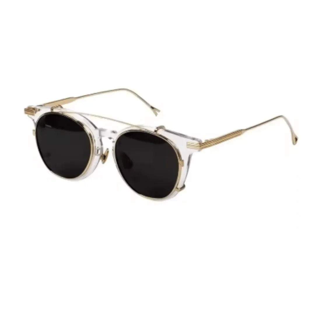 clip-on eyewear, magnetic sunglasses, minimal clip-on glasses, premium optical frames, prescription glasses, modern eyewear, designer eyewear, contemporary eyewear, lightweight eyewear, luxury minimal eyewear