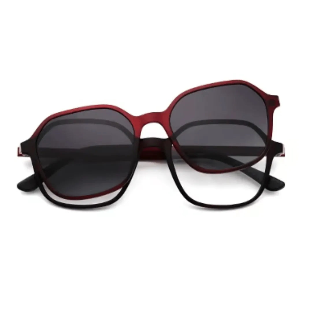 clip-on eyewear, magnetic sunglasses, minimal clip-on glasses, premium optical frames, prescription glasses, modern eyewear, designer eyewear, contemporary eyewear, lightweight eyewear, luxury minimal eyewear