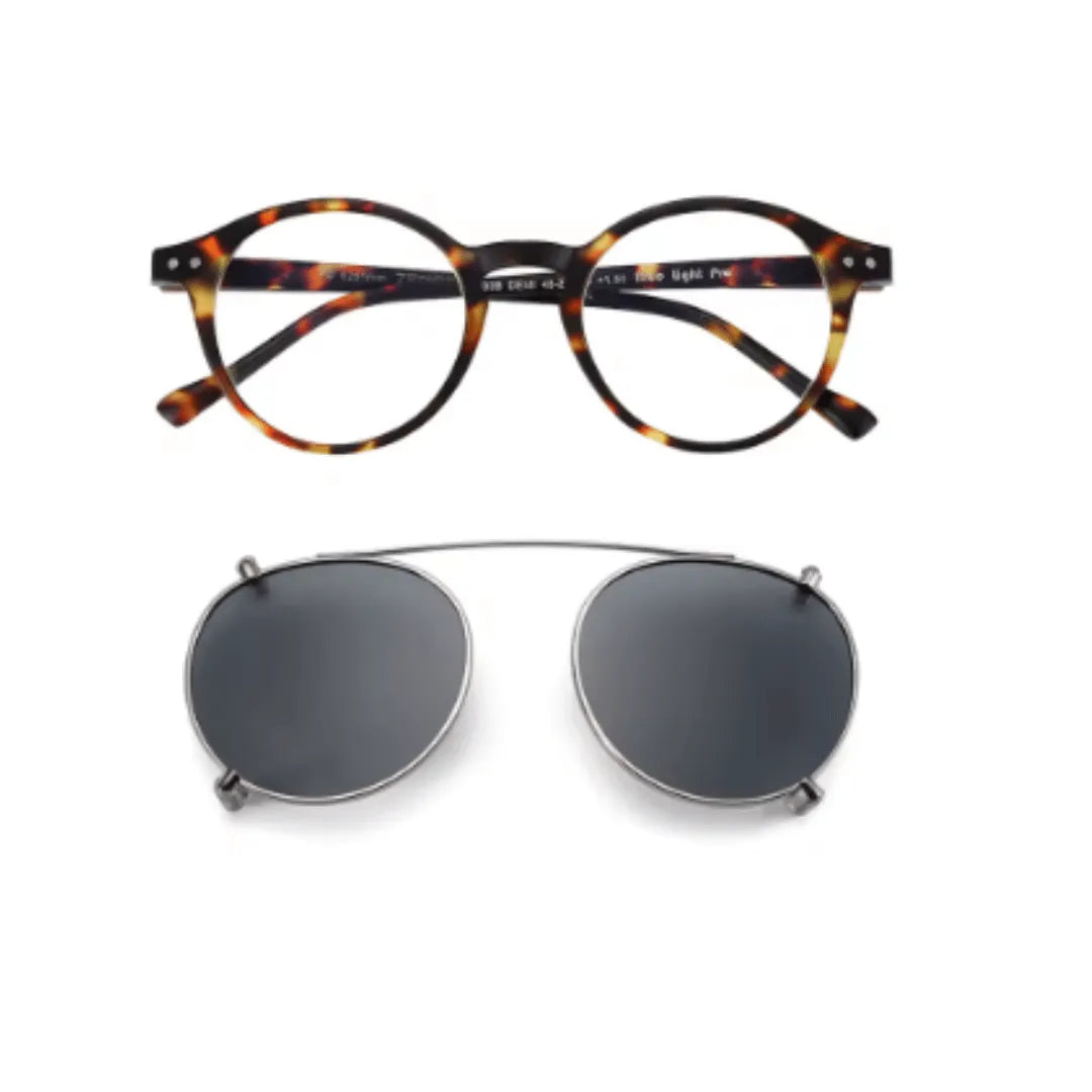 clip-on eyewear, magnetic sunglasses, minimal clip-on glasses, premium optical frames, prescription glasses, modern eyewear, designer eyewear, contemporary eyewear, lightweight eyewear, luxury minimal eyewear