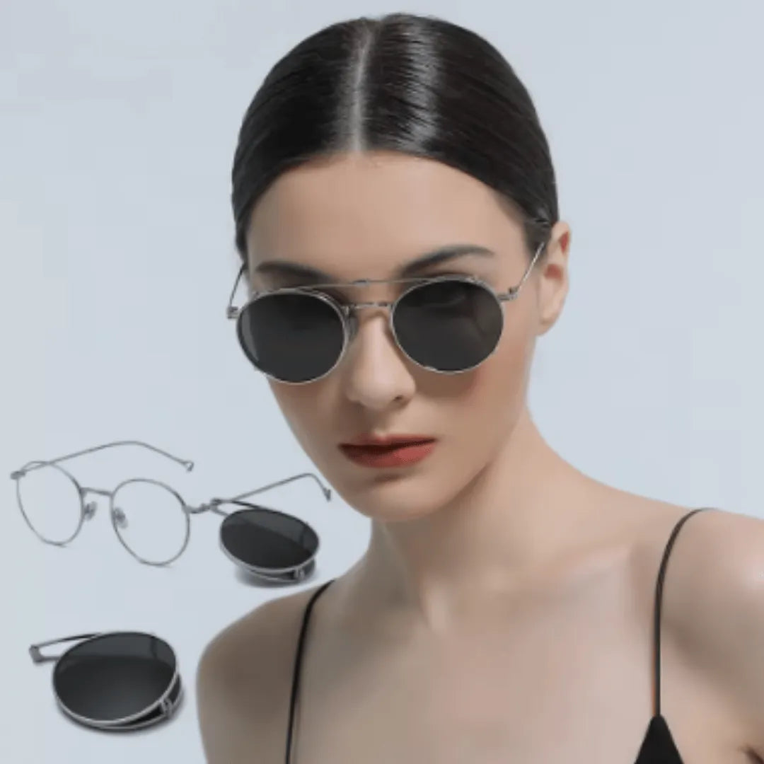 clip-on eyewear, magnetic sunglasses, minimal clip-on glasses, premium optical frames, prescription glasses, modern eyewear, designer eyewear, contemporary eyewear, lightweight eyewear, luxury minimal eyewear