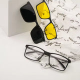 clip-on eyewear, magnetic sunglasses, minimal clip-on glasses, premium optical frames, prescription glasses, modern eyewear, designer eyewear, contemporary eyewear, lightweight eyewear, luxury minimal eyewear
