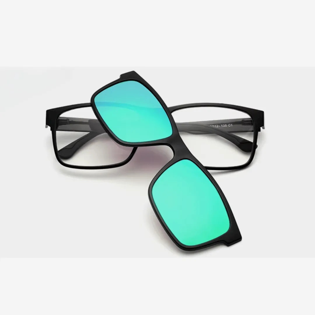 clip-on eyewear, magnetic sunglasses, minimal clip-on glasses, premium optical frames, prescription glasses, modern eyewear, designer eyewear, contemporary eyewear, lightweight eyewear, luxury minimal eyewear